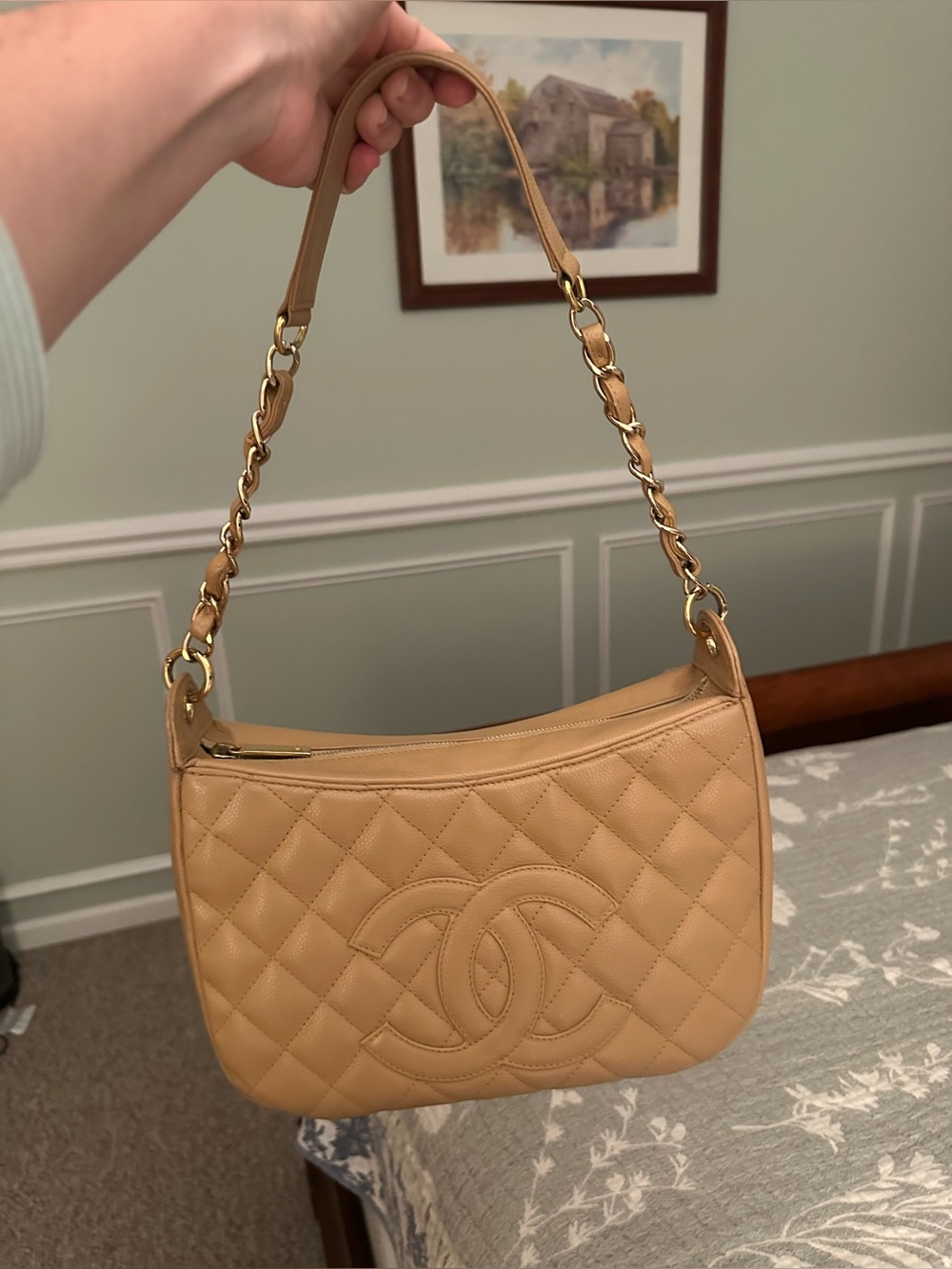 SOLD ♥️ Chanel Vintage Shoulder Bag - Caviar Leather - Vintage Chanel Hobo Bag - Picture 9 of 17